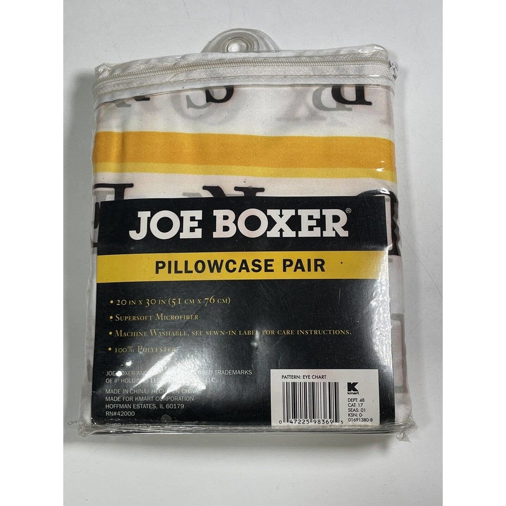 New Joe Boxer 20”x30” Pillow Case Pair With Sleepy Time Sayings Design.